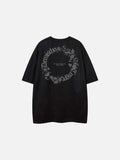 DAXUEN Vintage graphic t-shirt with floral design