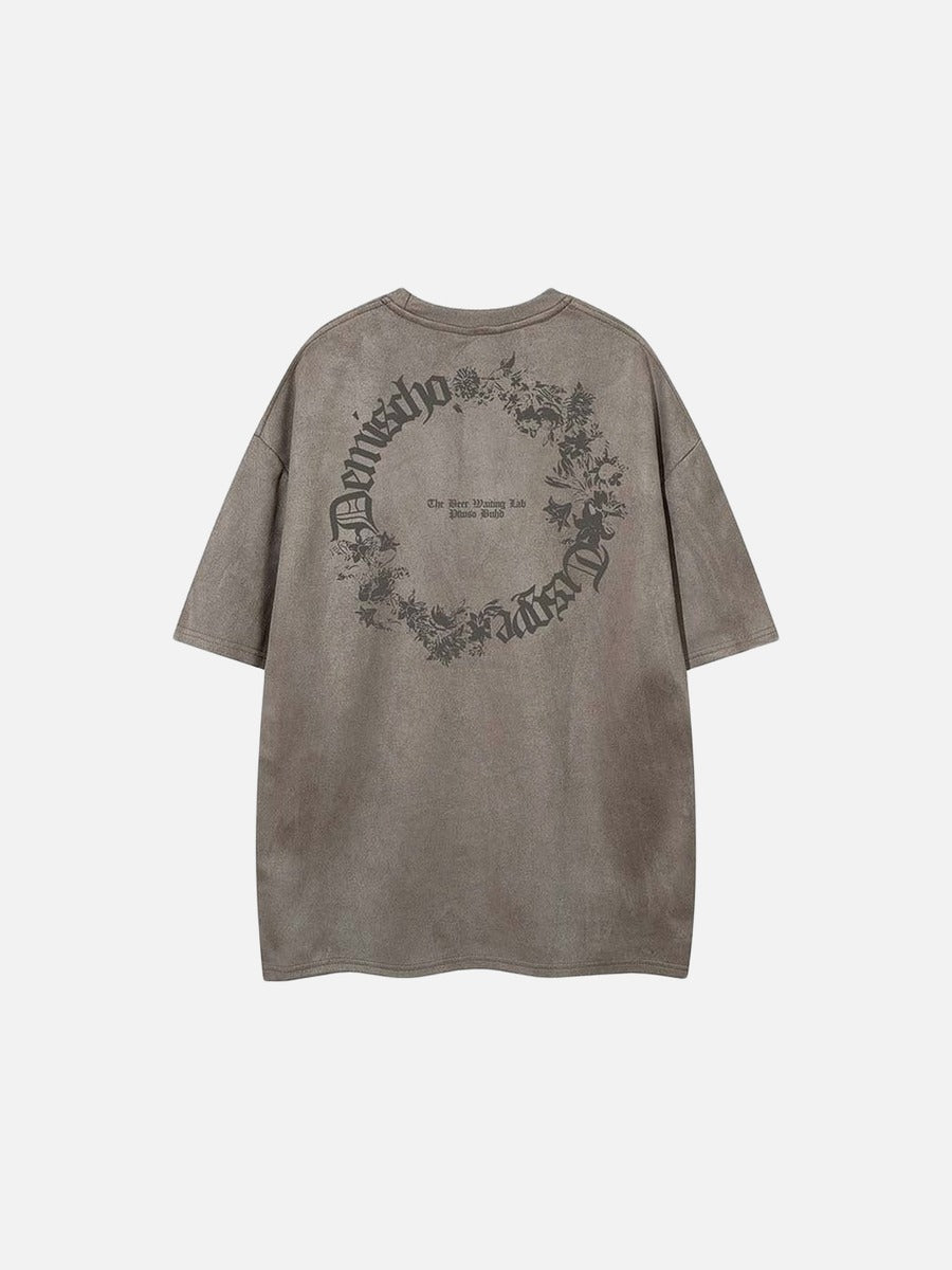 DAXUEN Vintage graphic t-shirt with floral design