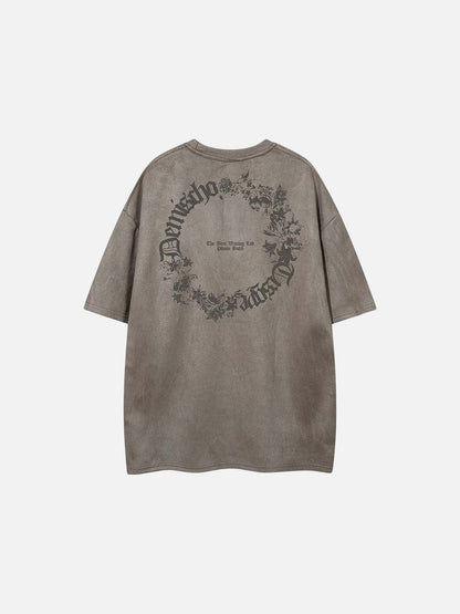 DAXUEN Vintage graphic t-shirt with floral design