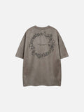 DAXUEN Vintage graphic t-shirt with floral design