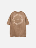 DAXUEN Vintage graphic t-shirt with floral design