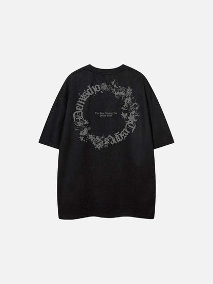 DAXUEN Vintage graphic t-shirt with floral design