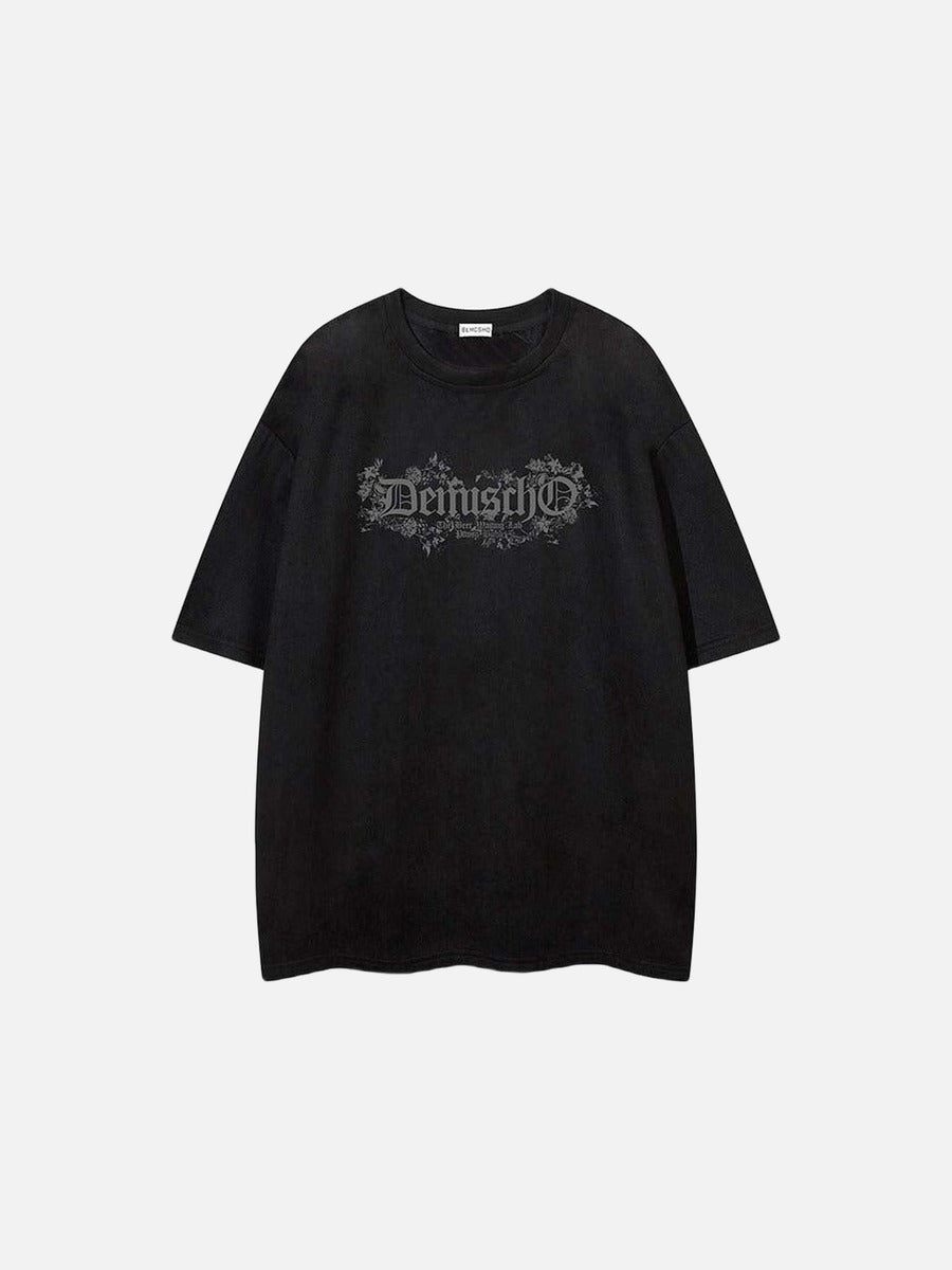 DAXUEN Vintage graphic t-shirt with floral design