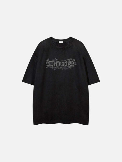DAXUEN Vintage graphic t-shirt with floral design
