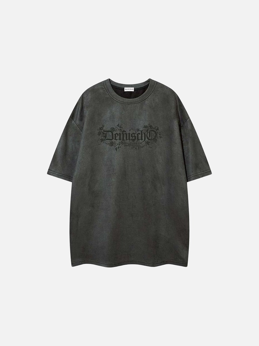 DAXUEN Vintage graphic t-shirt with floral design