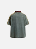 DAXUEN Light blue denim short sleeve t-shirt with embroidery