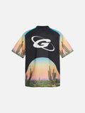 DAXUEN Desert landscape print short-sleeved graphic T-shirt
