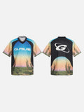 DAXUEN Desert landscape print short-sleeved graphic T-shirt