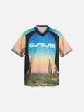 DAXUEN Desert landscape print short-sleeved graphic T-shirt