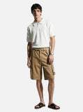 DAXUEN white diagonal knit texture quarter-zip polo shirt