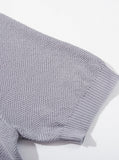 DAXUEN white diagonal knit texture quarter-zip polo shirt