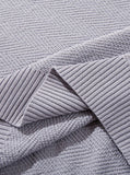 DAXUEN white diagonal knit texture quarter-zip polo shirt