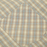 DAXUEN light beige and brown diagonal plaid button-up shirt