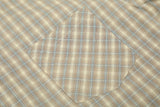 DAXUEN light beige and brown diagonal plaid button-up shirt