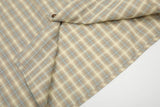 DAXUEN light beige and brown diagonal plaid button-up shirt