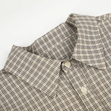 DAXUEN light beige diagonal plaid long-sleeved shirt