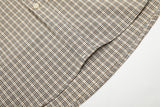 DAXUEN light beige diagonal plaid long-sleeved shirt