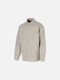 DAXUEN light beige diagonal plaid long-sleeved shirt