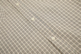 DAXUEN light beige diagonal plaid long-sleeved shirt