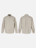 DAXUEN light beige diagonal plaid long-sleeved shirt