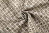 DAXUEN light beige diagonal plaid long-sleeved shirt