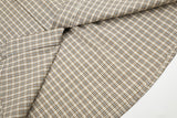 DAXUEN light beige diagonal plaid long-sleeved shirt
