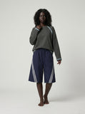 Diagonal Stripe Navy Casual Shorts