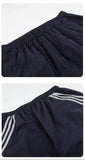 DAXUEN navy casual shorts with diagonal white stripes