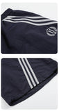 DAXUEN navy casual shorts with diagonal white stripes