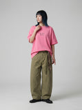 DAXUEN pink oversized digital clock graphic tee — model photo