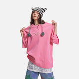 DAXUEN pink oversized digital clock graphic tee