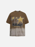 DAXUEN Dip-dye graphic T-shirt with star design