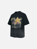 DAXUEN Dip-dye graphic T-shirt with star design