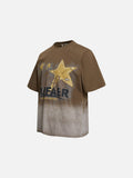 DAXUEN Dip-dye graphic T-shirt with star design