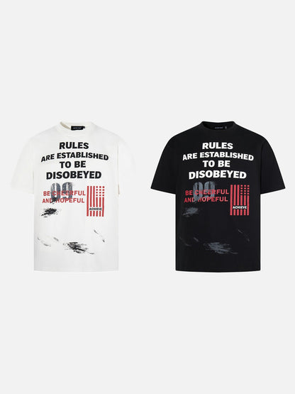 DAXUEN Oversized graphic print black and cream t-shirt