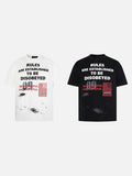 DAXUEN Oversized graphic print black and cream t-shirt