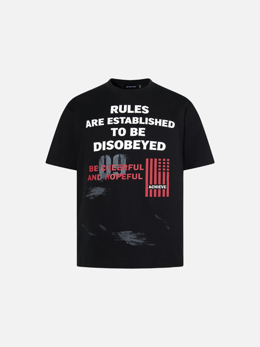 DAXUEN Oversized graphic print black and cream t-shirt