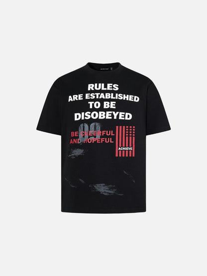 DAXUEN Oversized graphic print black and cream t-shirt
