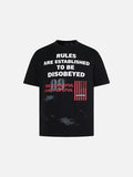 DAXUEN Oversized graphic print black and cream t-shirt