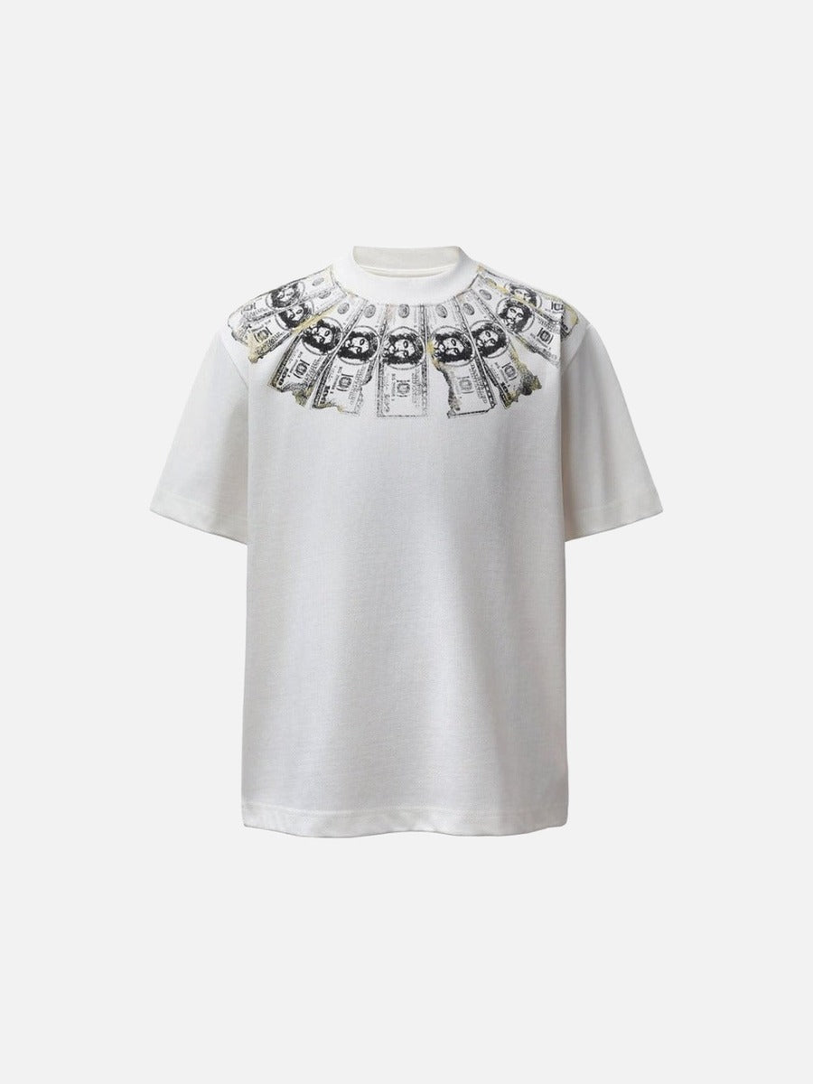 DAXUEN Short-sleeved graphic t-shirt with dollar bill print