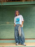 DAXUEN Oversized short-sleeve t-shirt with graphic design — model photo