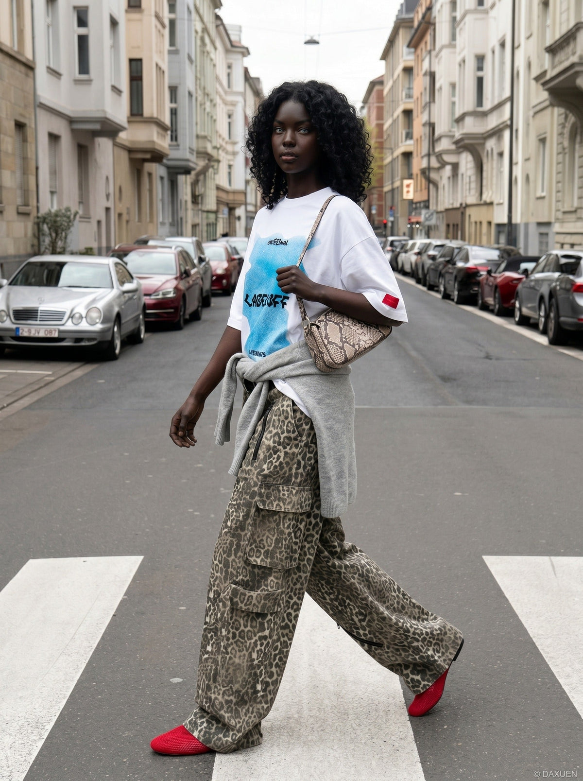 DAXUEN Oversized short-sleeve t-shirt with graphic design