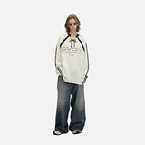 DAXUEN Oversized long sleeve top with bold graphics
