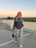 DAXUEN Oversized long sleeve top with bold graphics