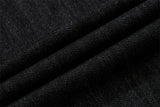 DAXUEN dark blue denim wide-leg jeans with patterned panel