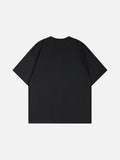 DAXUEN Distinctive short-sleeved T-shirt with emblem and pleated panels