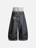 DAXUEN dark grey two-tone distressed baggy jeans