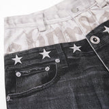 DAXUEN dark grey two-tone distressed baggy jeans