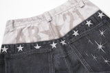 DAXUEN dark grey two-tone distressed baggy jeans