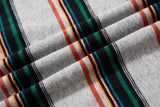 DAXUEN grey oversized striped polo shirt with distressed '65' graphic